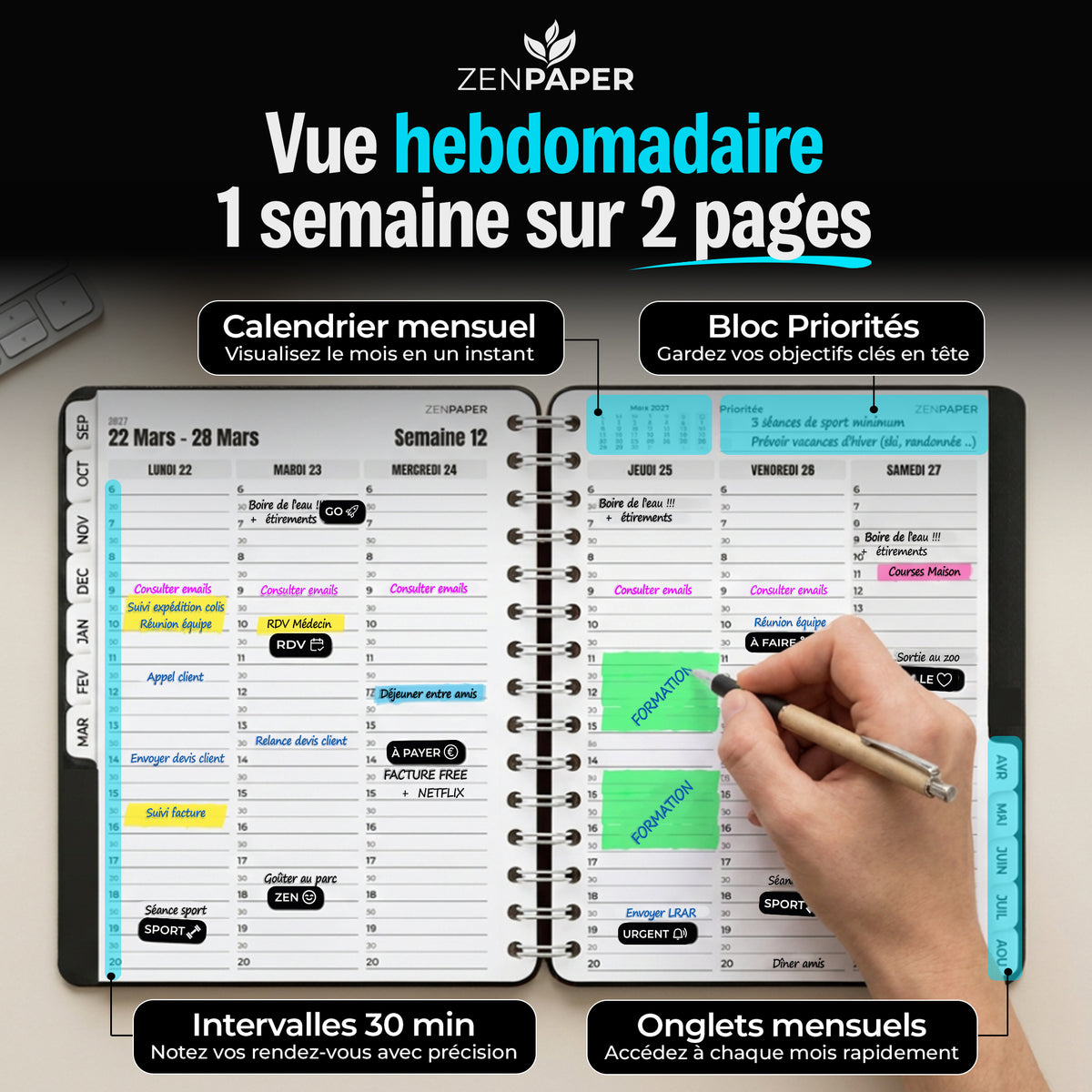 Agenda 2026-2027 Semainier A5
