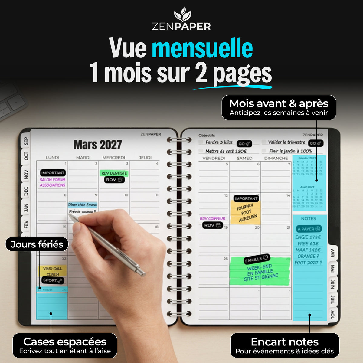Agenda 2026-2027 Semainier A5