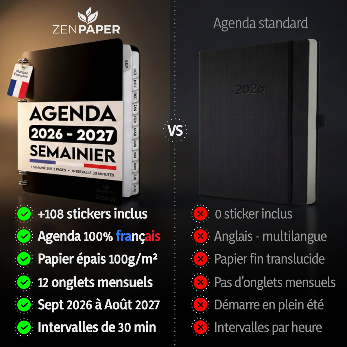 Agenda 2026-2027 Semainier A5
